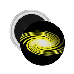 Fractal Swirl Yellow Black Whirl 2 25  Magnets by Sapixe