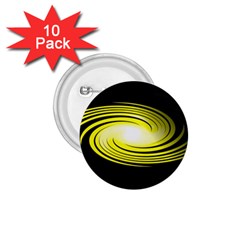 Fractal Swirl Yellow Black Whirl 1 75  Buttons (10 Pack) by Sapixe