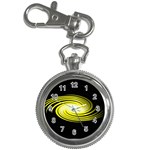 Fractal Swirl Yellow Black Whirl Key Chain Watches Front