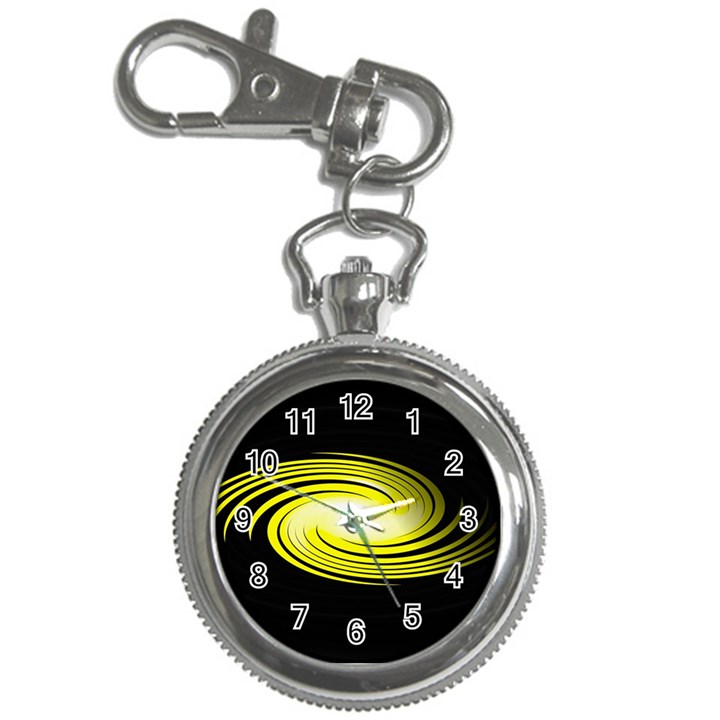 Fractal Swirl Yellow Black Whirl Key Chain Watches