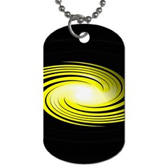 Fractal Swirl Yellow Black Whirl Dog Tag (one Side) by Sapixe