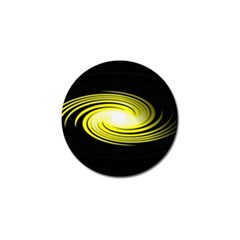 Fractal Swirl Yellow Black Whirl Golf Ball Marker by Sapixe