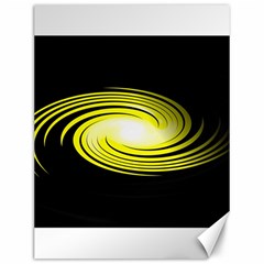 Fractal Swirl Yellow Black Whirl Canvas 12  X 16   by Sapixe