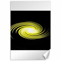 Fractal Swirl Yellow Black Whirl Canvas 12  X 18   by Sapixe