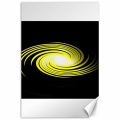 Fractal Swirl Yellow Black Whirl Canvas 24  X 36  by Sapixe