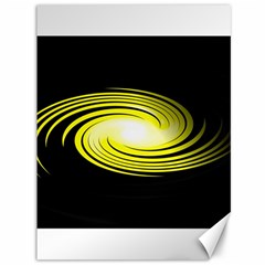 Fractal Swirl Yellow Black Whirl Canvas 36  X 48   by Sapixe