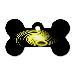 Fractal Swirl Yellow Black Whirl Dog Tag Bone (two Sides) by Sapixe