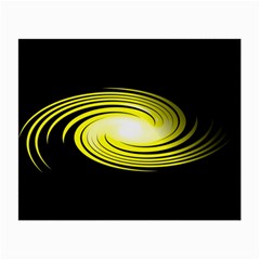 Fractal Swirl Yellow Black Whirl Small Glasses Cloth (2-side) by Sapixe