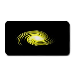 Fractal Swirl Yellow Black Whirl Medium Bar Mats by Sapixe