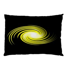 Fractal Swirl Yellow Black Whirl Pillow Case by Sapixe