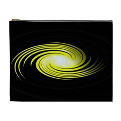 Fractal Swirl Yellow Black Whirl Cosmetic Bag (xl) by Sapixe