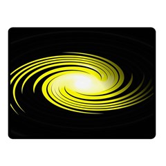 Fractal Swirl Yellow Black Whirl Fleece Blanket (small) by Sapixe