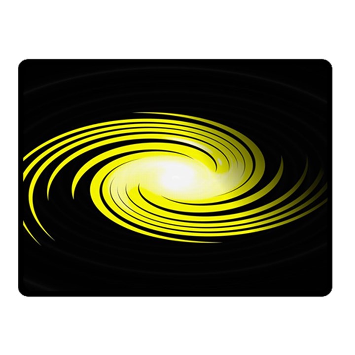 Fractal Swirl Yellow Black Whirl Fleece Blanket (Small)