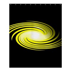 Fractal Swirl Yellow Black Whirl Shower Curtain 60  X 72  (medium)  by Sapixe