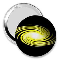 Fractal Swirl Yellow Black Whirl 3  Handbag Mirrors by Sapixe