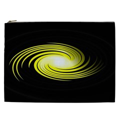 Fractal Swirl Yellow Black Whirl Cosmetic Bag (xxl)  by Sapixe