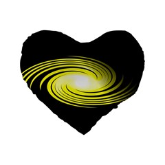 Fractal Swirl Yellow Black Whirl Standard 16  Premium Heart Shape Cushions by Sapixe