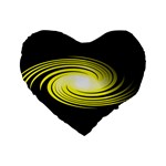 Fractal Swirl Yellow Black Whirl Standard 16  Premium Heart Shape Cushions Front