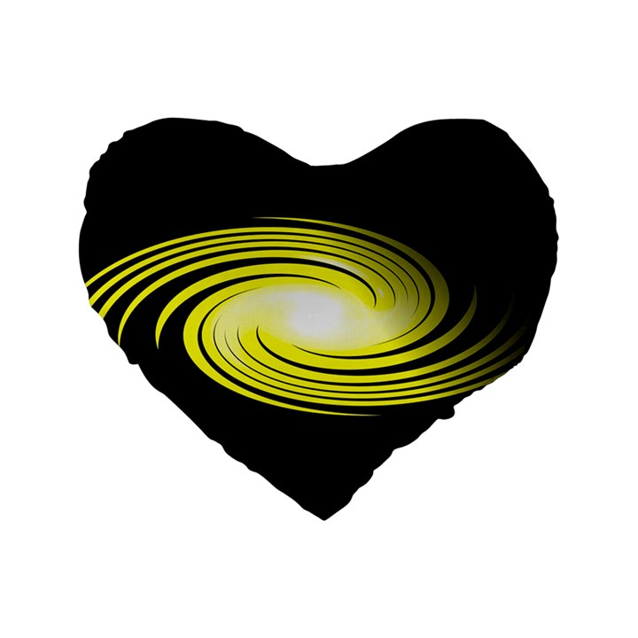 Fractal Swirl Yellow Black Whirl Standard 16  Premium Heart Shape Cushions