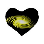 Fractal Swirl Yellow Black Whirl Standard 16  Premium Heart Shape Cushions Back