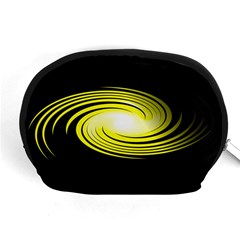 Fractal Swirl Yellow Black Whirl Accessory Pouches (medium)  by Sapixe