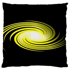 Fractal Swirl Yellow Black Whirl Standard Flano Cushion Case (one Side) by Sapixe