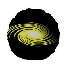 Fractal Swirl Yellow Black Whirl Standard 15  Premium Flano Round Cushions by Sapixe