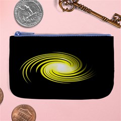 Fractal Swirl Yellow Black Whirl Large Coin Purse by Sapixe