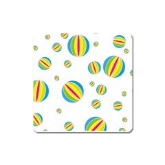 Balloon Ball District Colorful Square Magnet by Sapixe