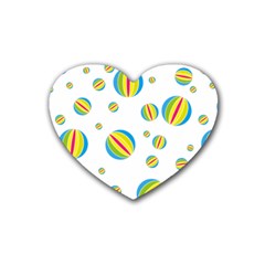 Balloon Ball District Colorful Rubber Coaster (heart)  by Sapixe