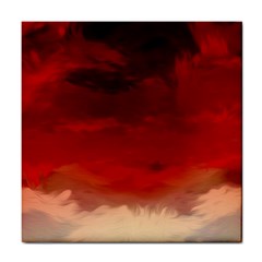 Flaming Skies Ominous Fire Clouds Tile Coasters by Sapixe