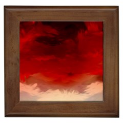 Flaming Skies Ominous Fire Clouds Framed Tiles by Sapixe