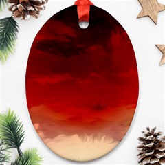 Flaming Skies Ominous Fire Clouds Ornament (oval) by Sapixe