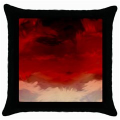 Flaming Skies Ominous Fire Clouds Throw Pillow Case (black) by Sapixe