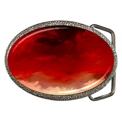 Flaming Skies Ominous Fire Clouds Belt Buckles