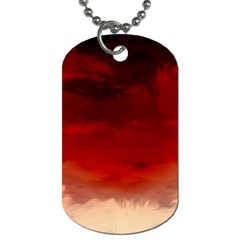 Flaming Skies Ominous Fire Clouds Dog Tag (two Sides) by Sapixe