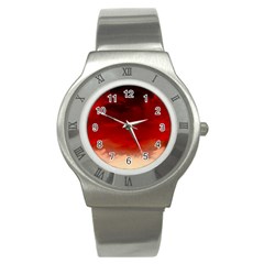 Flaming Skies Ominous Fire Clouds Stainless Steel Watch by Sapixe