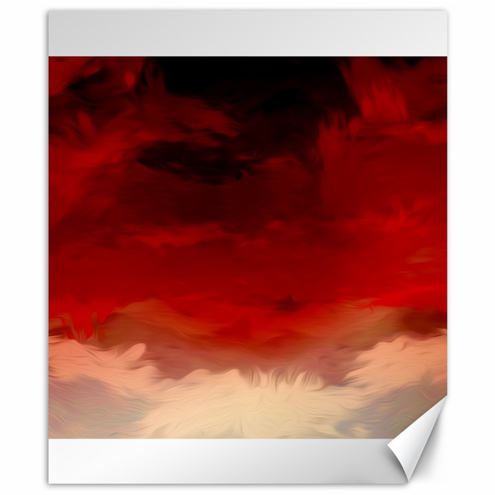 Flaming Skies Ominous Fire Clouds Canvas 8  x 10 