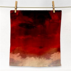 Flaming Skies Ominous Fire Clouds Face Towel by Sapixe