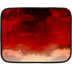 Flaming Skies Ominous Fire Clouds Double Sided Fleece Blanket (mini)  by Sapixe