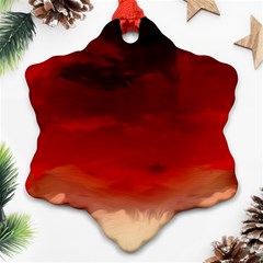 Flaming Skies Ominous Fire Clouds Ornament (snowflake) by Sapixe