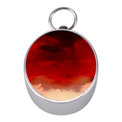 Flaming Skies Ominous Fire Clouds Mini Silver Compasses by Sapixe