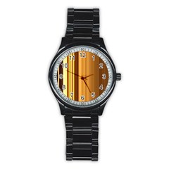 Course Gold Golden Background Stainless Steel Round Watch by Sapixe