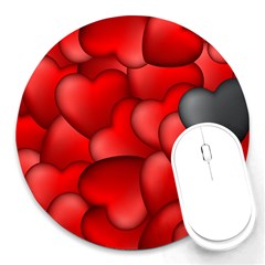 Form Love Pattern Background Round Mousepads by Sapixe