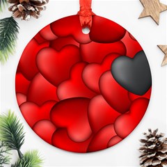 Form Love Pattern Background Ornament (round) by Sapixe