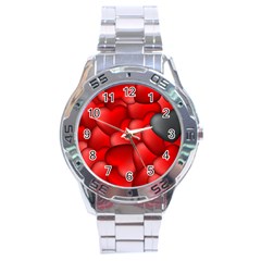 Form Love Pattern Background Stainless Steel Analogue Watch