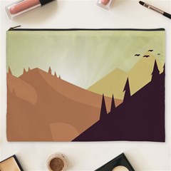 Sky Art Silhouette Panoramic Cosmetic Bag (xxxl)  by Sapixe