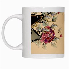 Flower Traditional Chinese Painting White Mugs by Sapixe