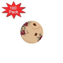 Flower Traditional Chinese Painting 1  Mini Buttons (100 Pack)  by Sapixe