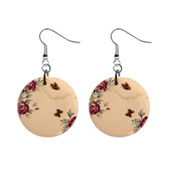 Flower Traditional Chinese Painting Mini Button Earrings by Sapixe